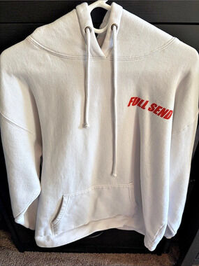 Full Send Thank You Hoodie White Size XL
